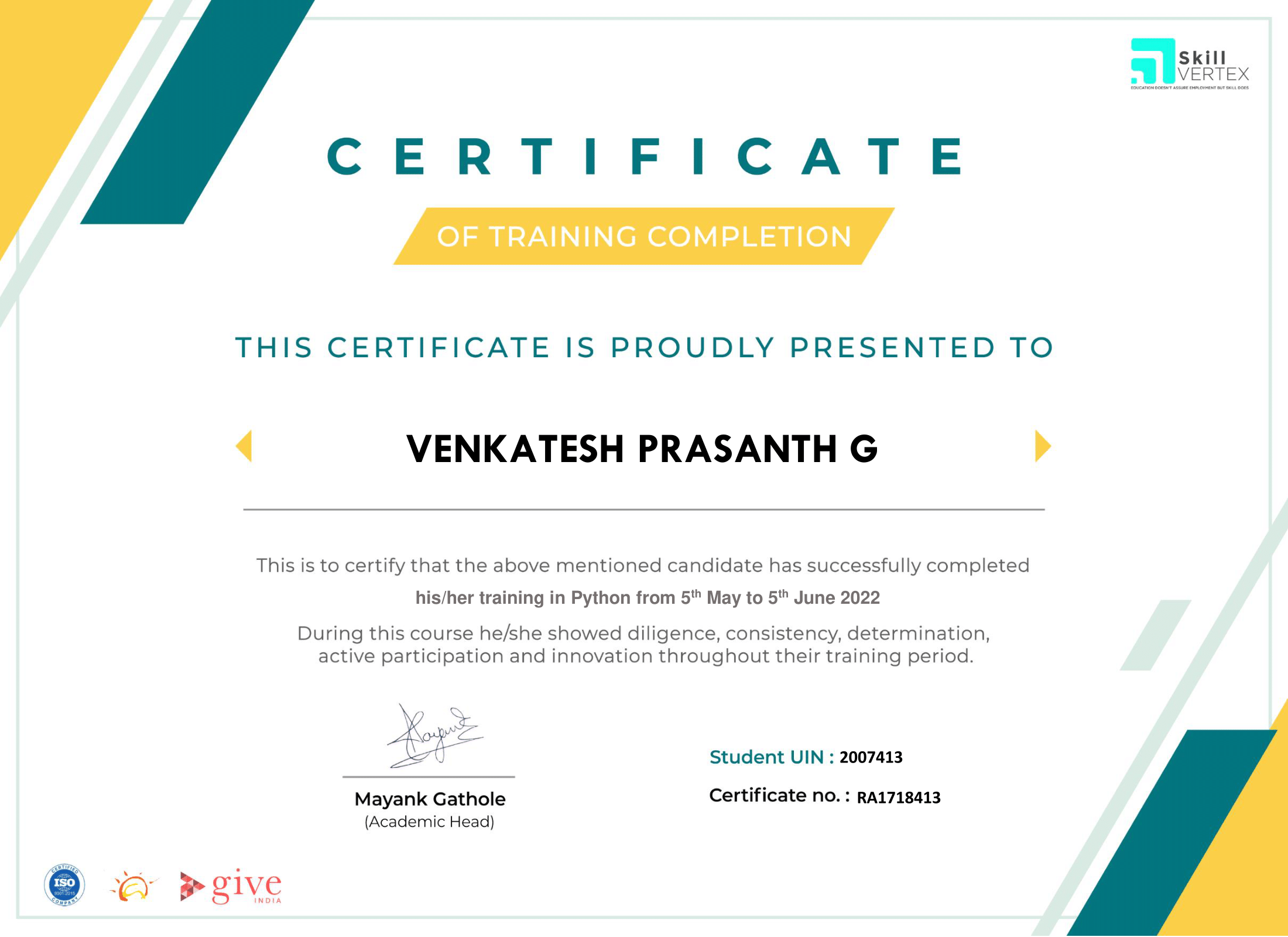 Certification